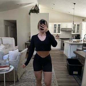 Gymshark teddy cropped long sleeve